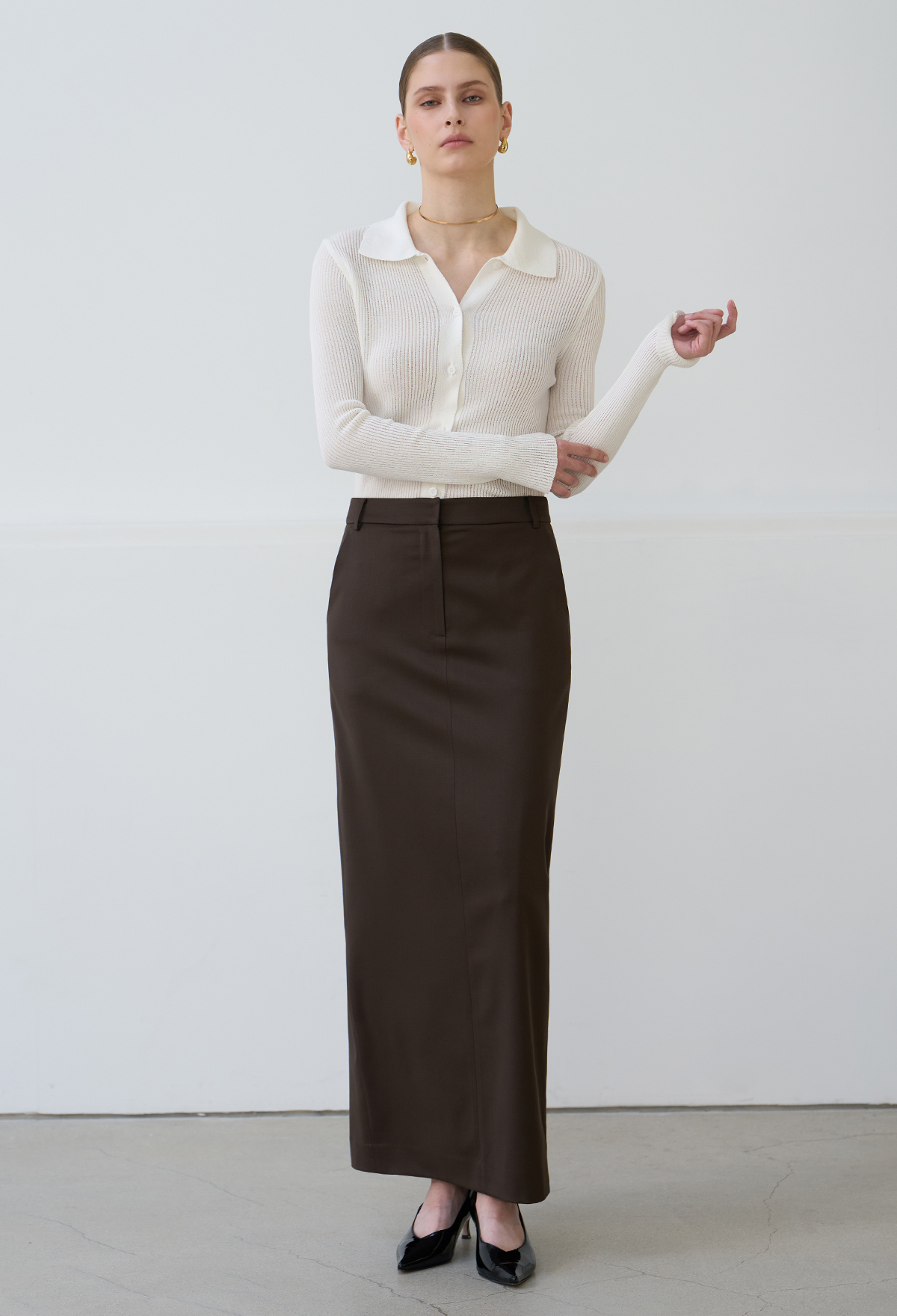 [Worn by Oh Yeon-seo] WOOL MAXI SKIRT