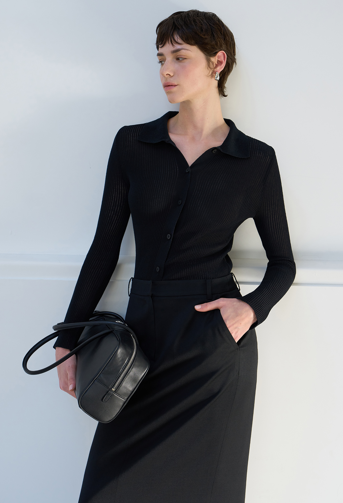 [Lee Yu-young wearing] RIB COLLAR CARDIGAN