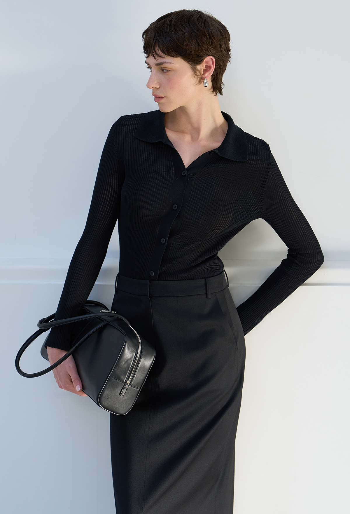 [Lee Yu-young wearing] RIB COLLAR CARDIGAN