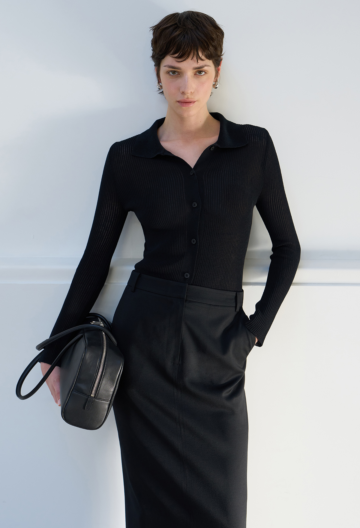 [Lee Yu-young wearing] RIB COLLAR CARDIGAN