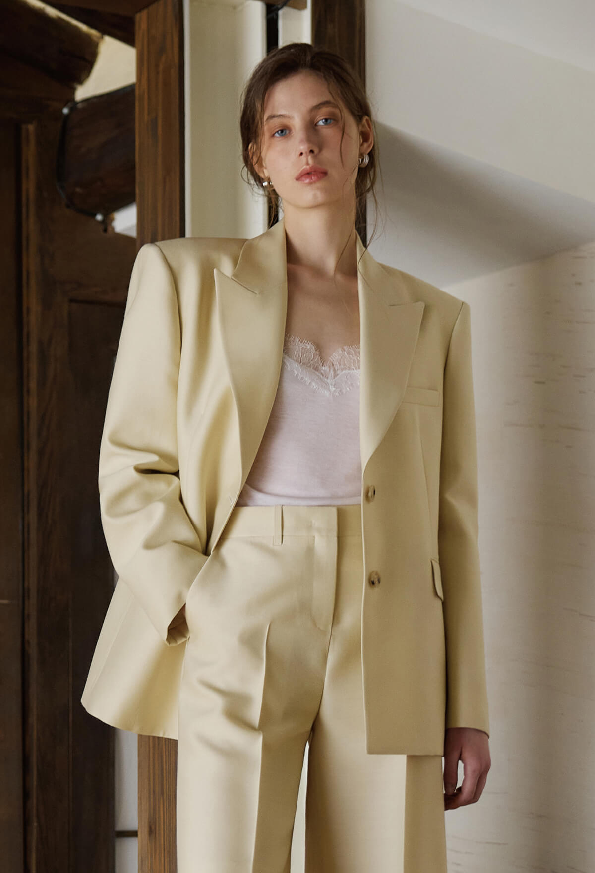 WOOL SILK TAILORED JACKET
