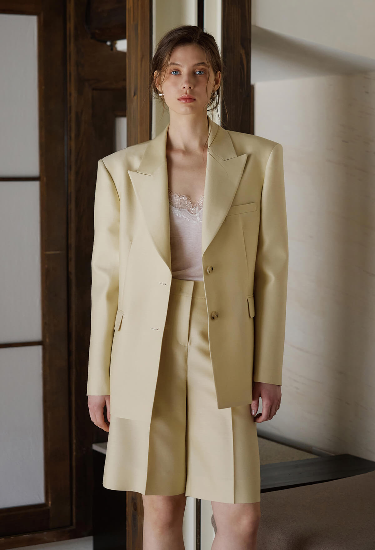 WOOL SILK TAILORED JACKET