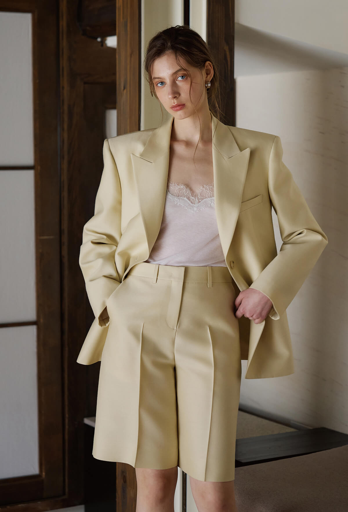 WOOL SILK TAILORED JACKET