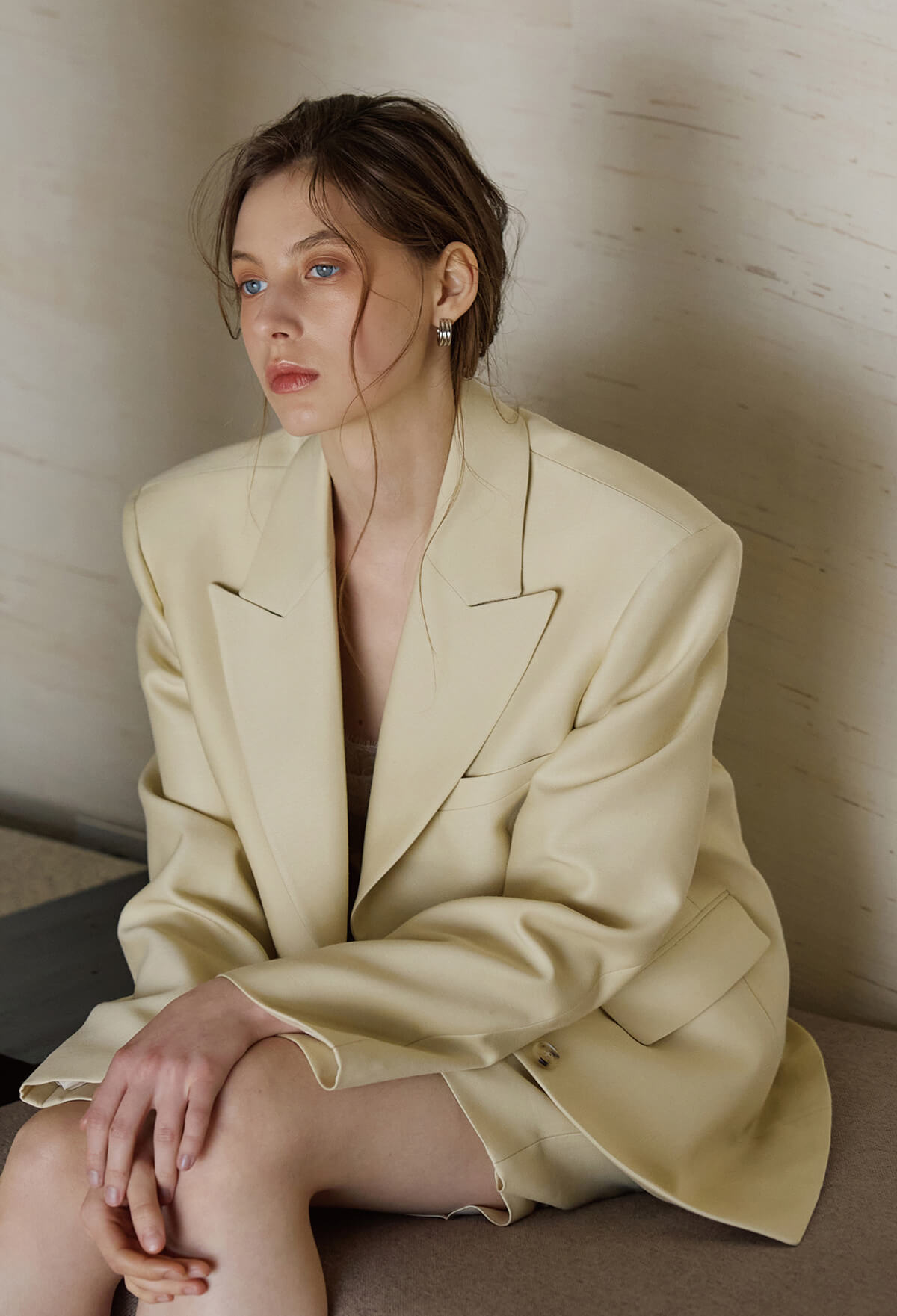 WOOL SILK TAILORED JACKET