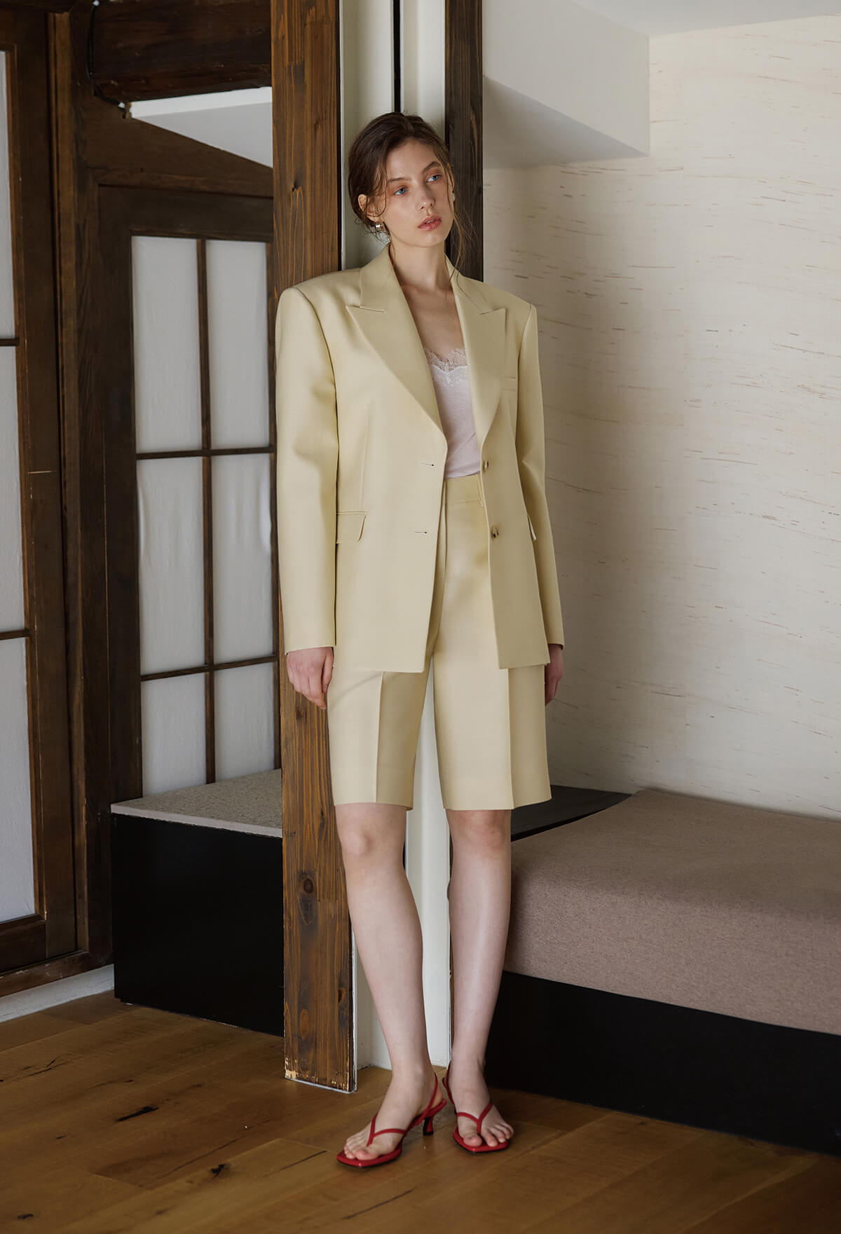 WOOL SILK TAILORED JACKET