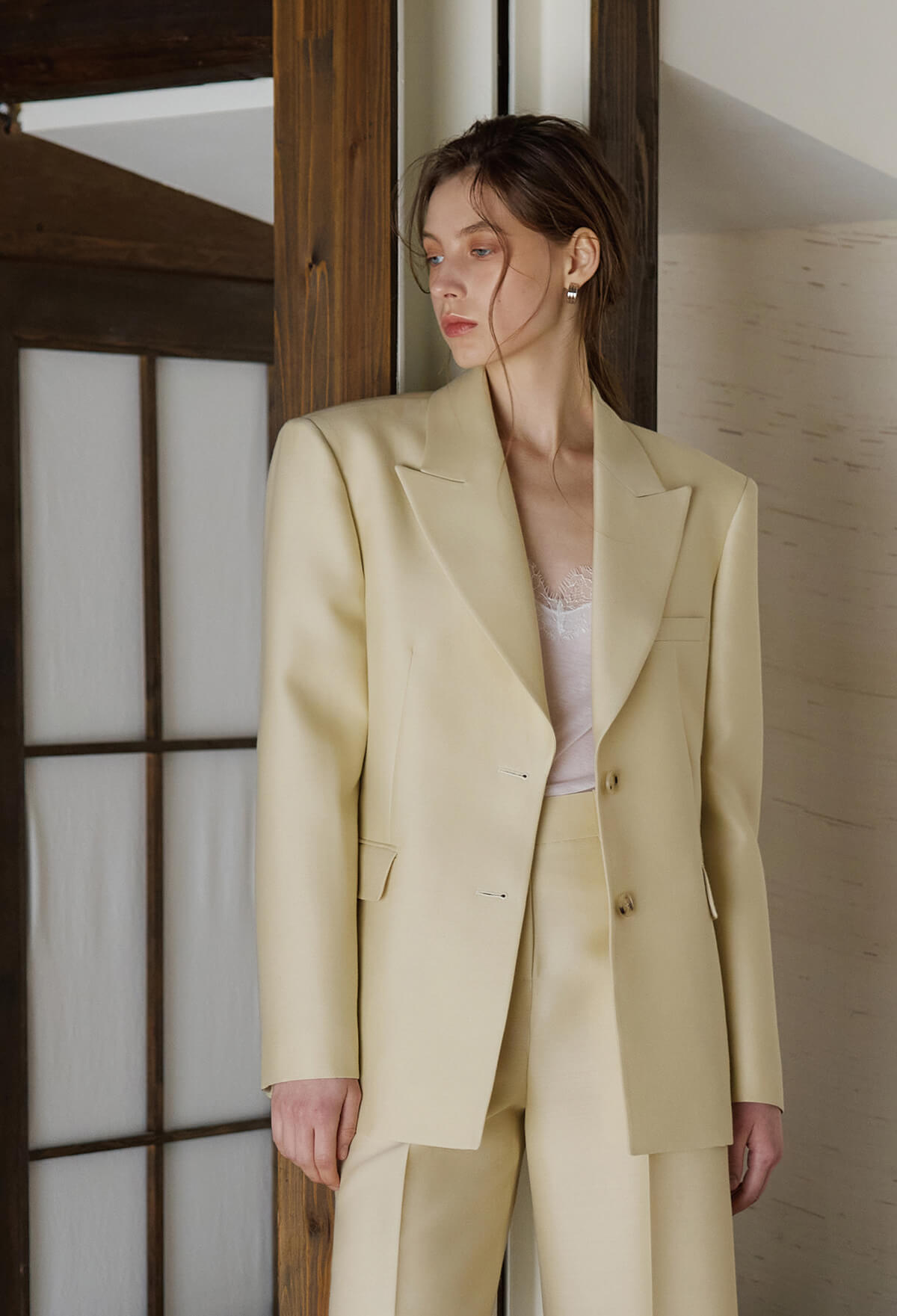 WOOL SILK TAILORED JACKET