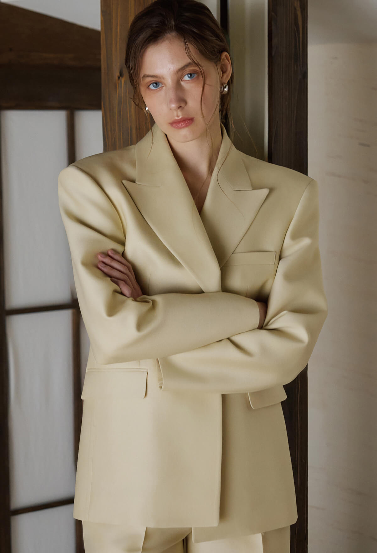 WOOL SILK TAILORED JACKET