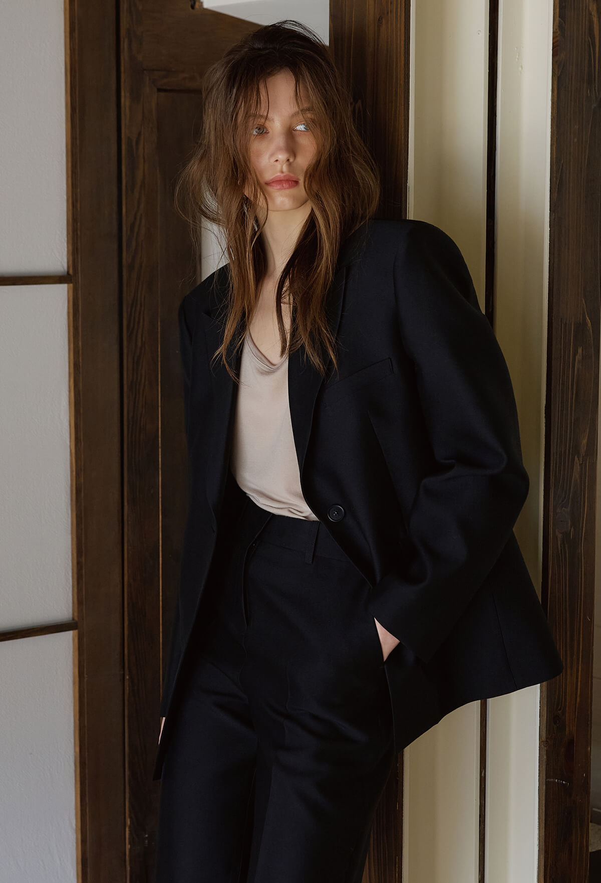 WOOL SILK TAILORED JACKET