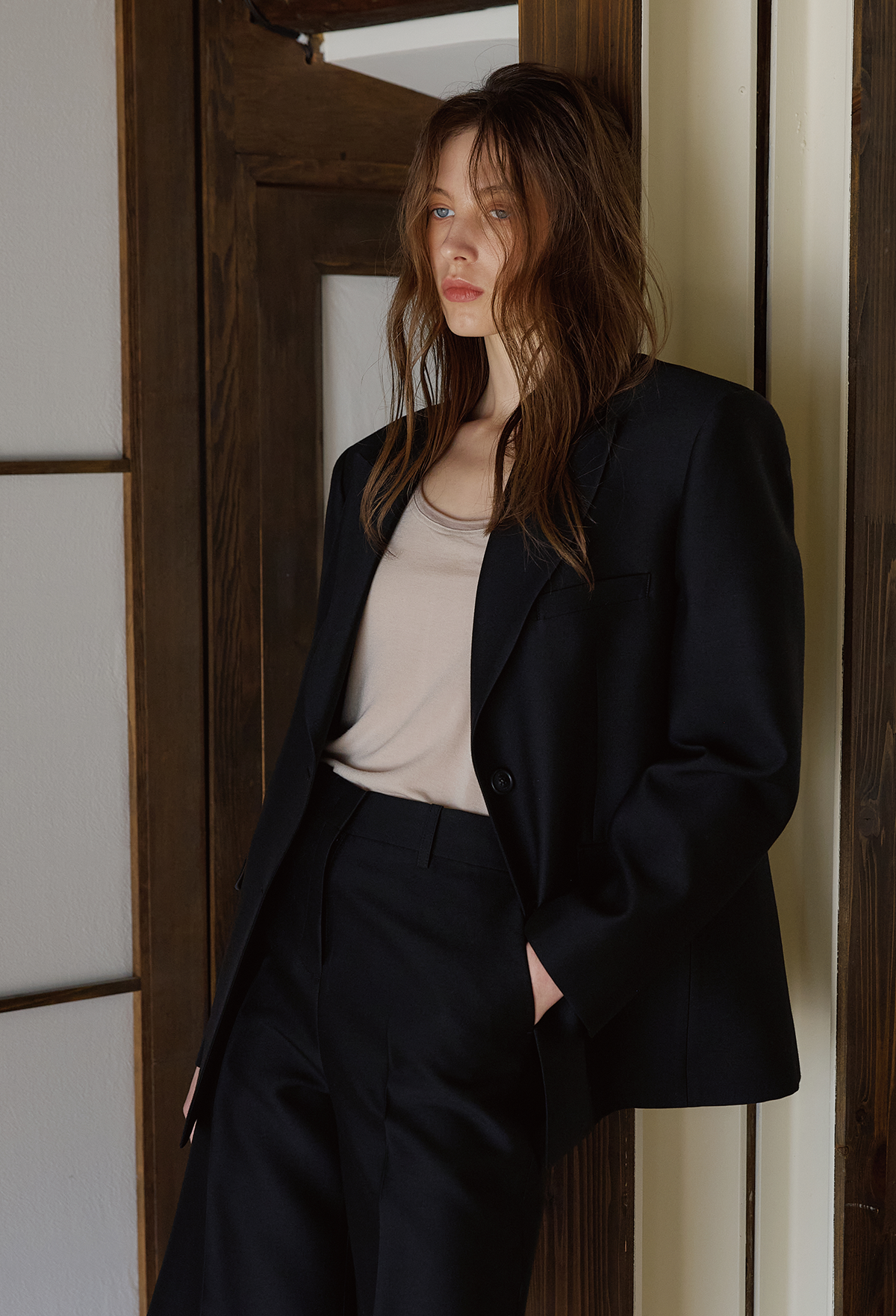 WOOL SILK TAILORED JACKET