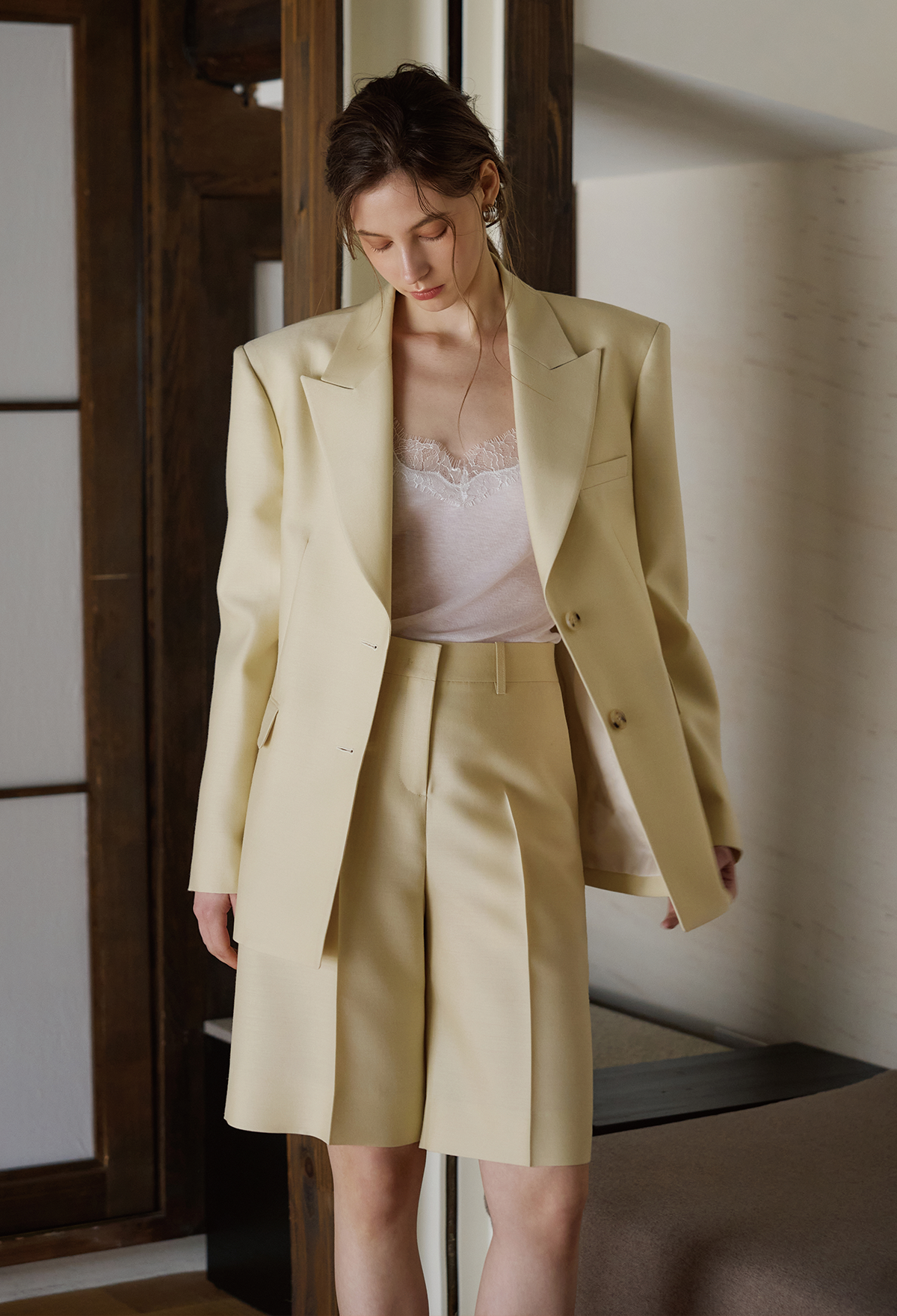 WOOL SILK BERMUDA PANTS [LIMITED]