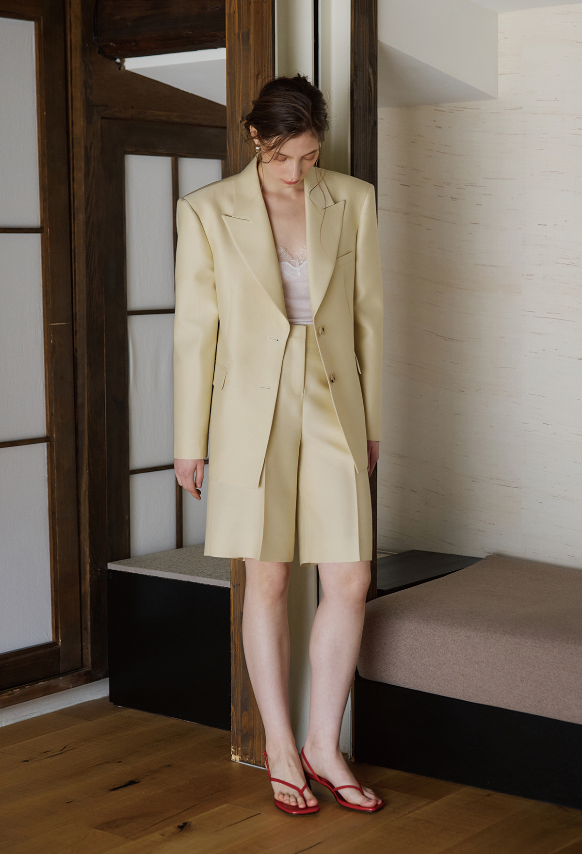 WOOL SILK BERMUDA PANTS [LIMITED]