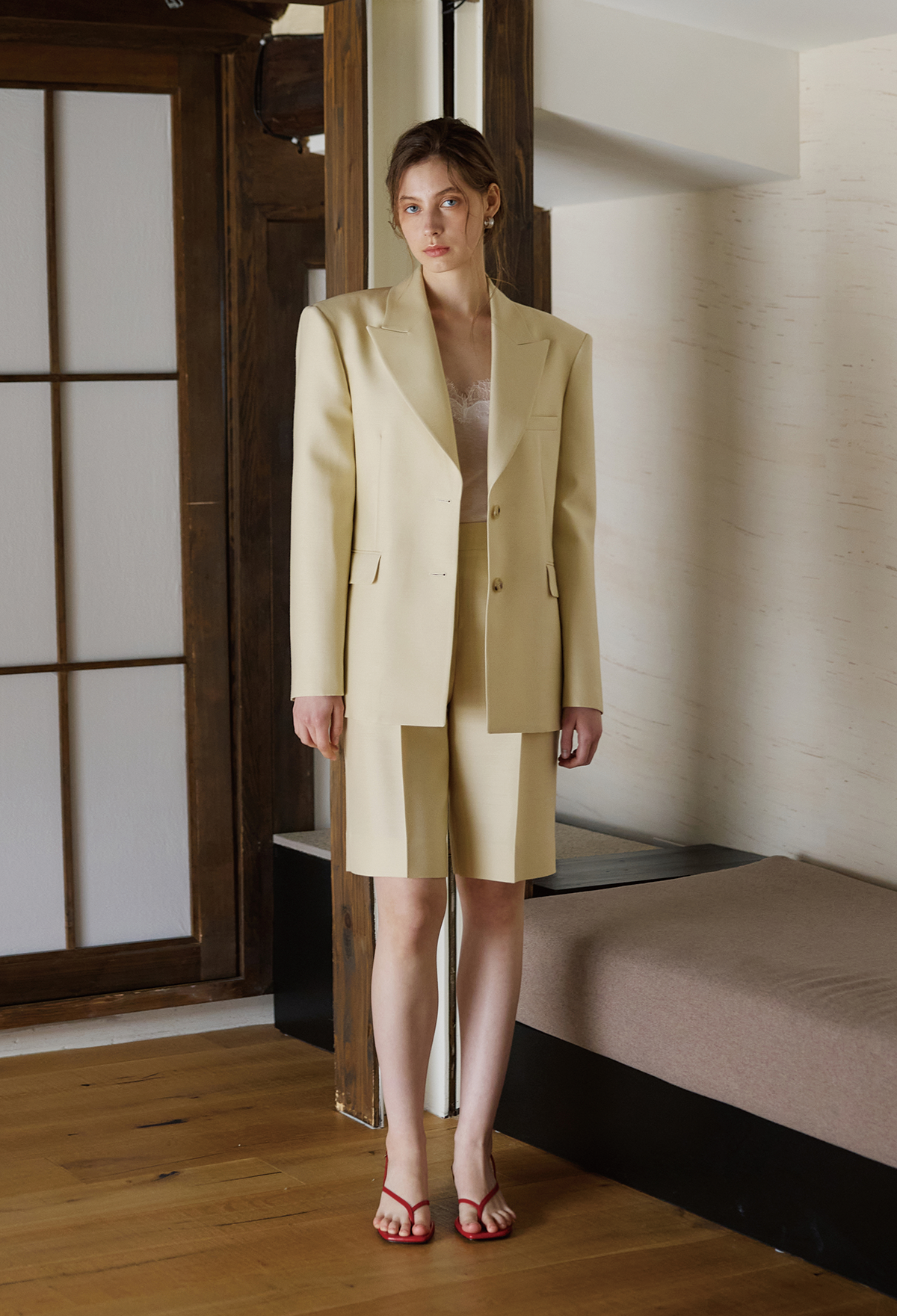 WOOL SILK BERMUDA PANTS [LIMITED]