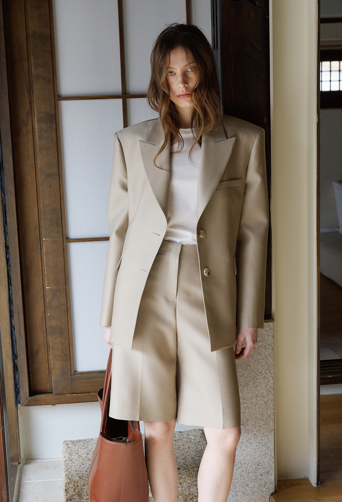 WOOL SILK BERMUDA PANTS [LIMITED]