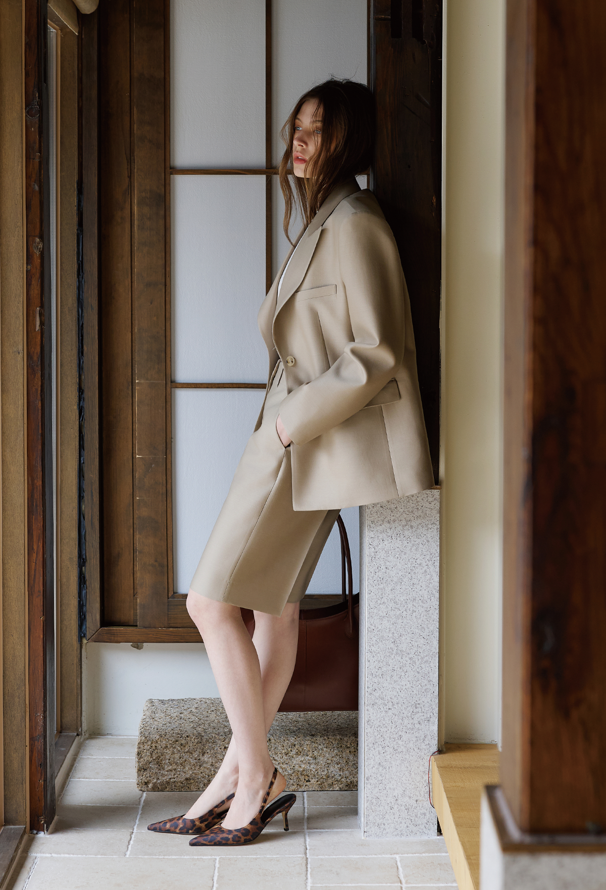 WOOL SILK BERMUDA PANTS [LIMITED]