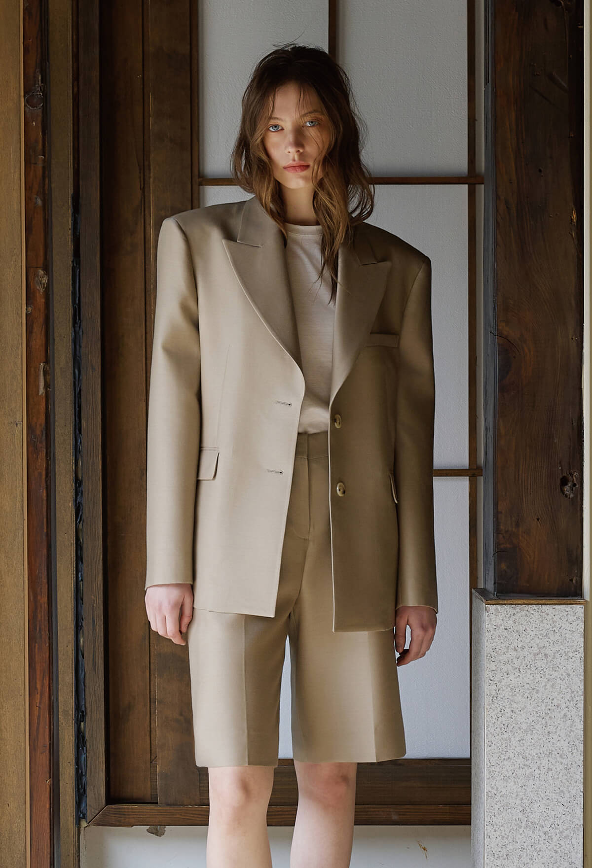 WOOL SILK BERMUDA PANTS [LIMITED]