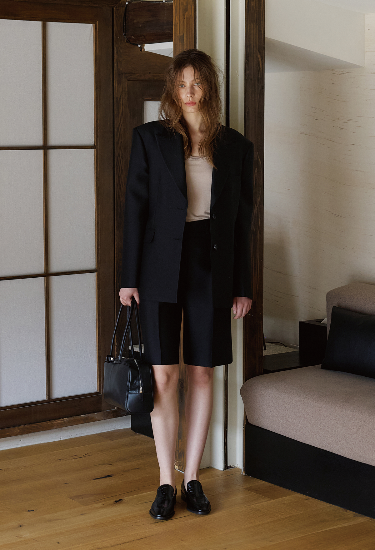 WOOL SILK BERMUDA PANTS [LIMITED]