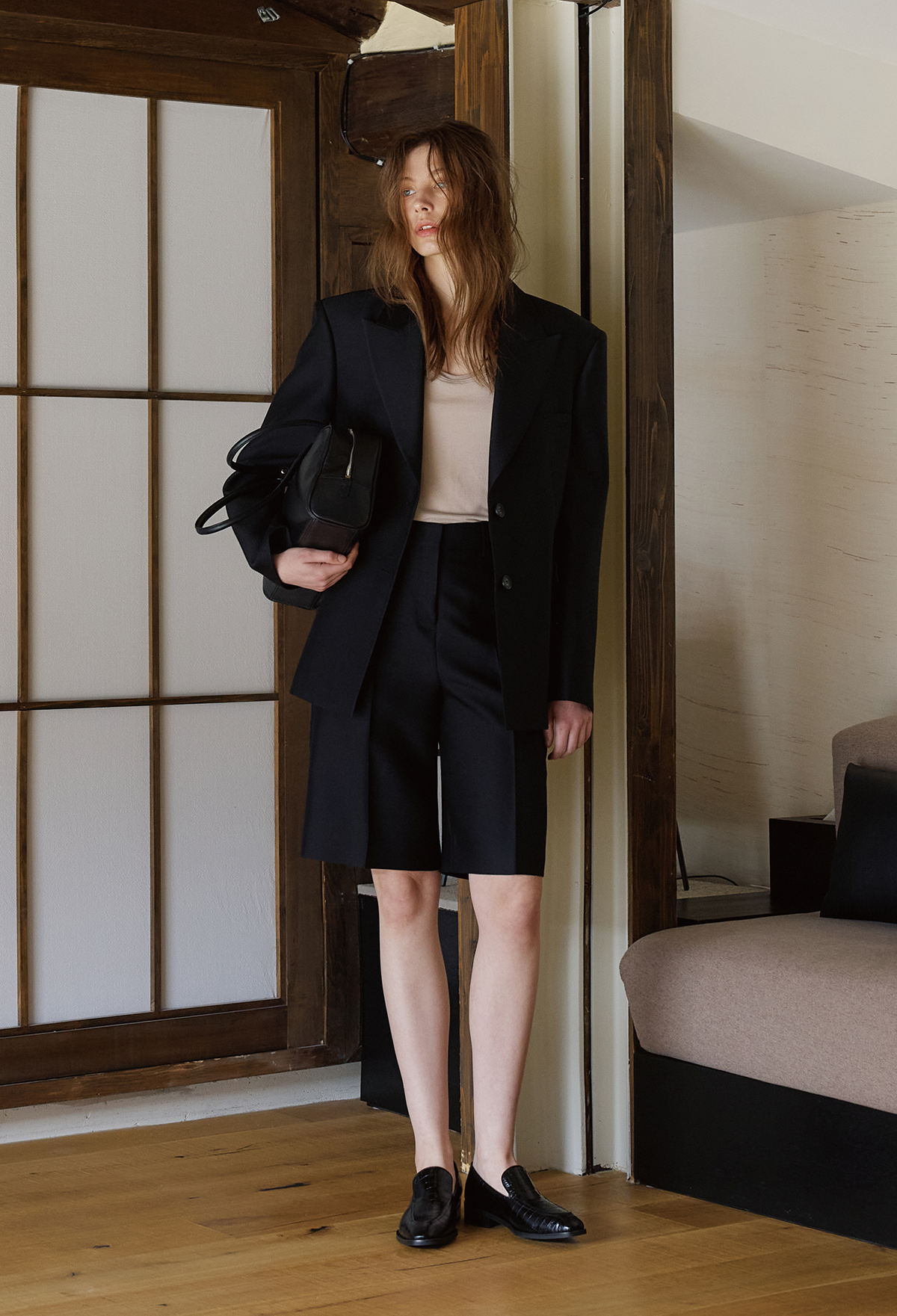 WOOL SILK BERMUDA PANTS [LIMITED]