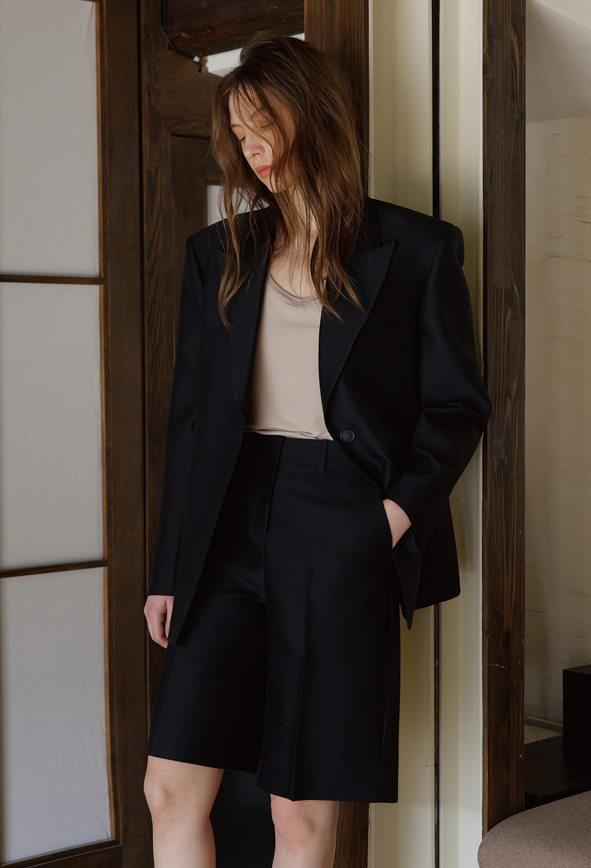 WOOL SILK BERMUDA PANTS [LIMITED]