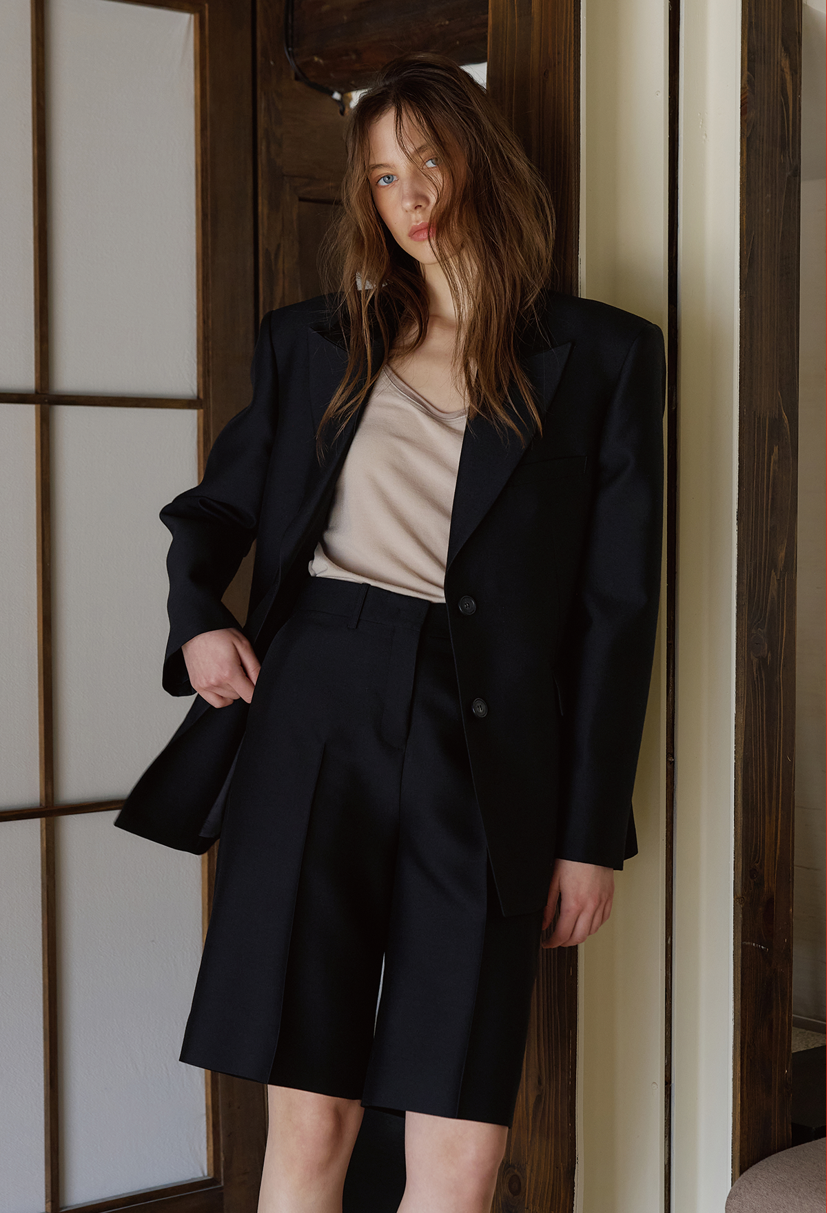 WOOL SILK BERMUDA PANTS [LIMITED]