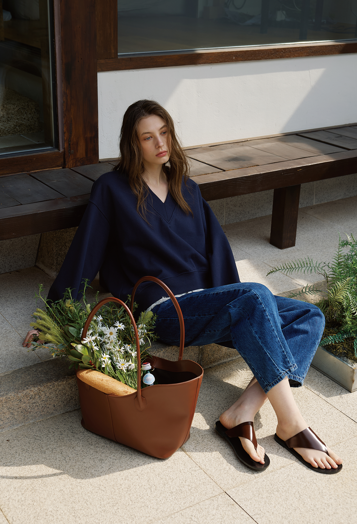 [2nd] CURVED VOLUME DENIM PANTS