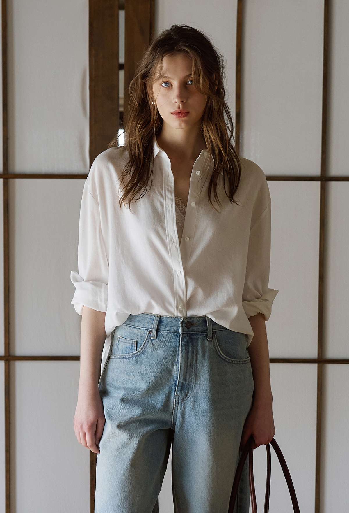 [2nd] Linen-Blend Shirt