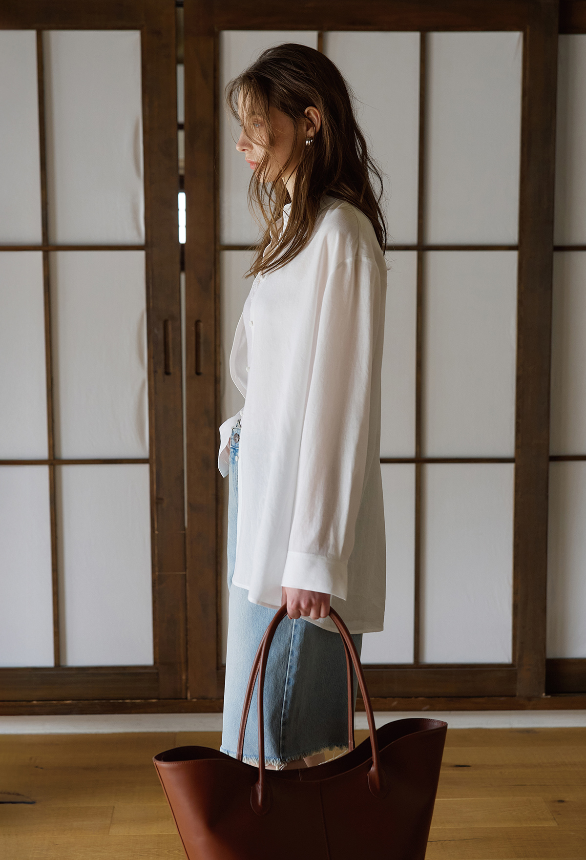 [2nd] Linen-Blend Shirt