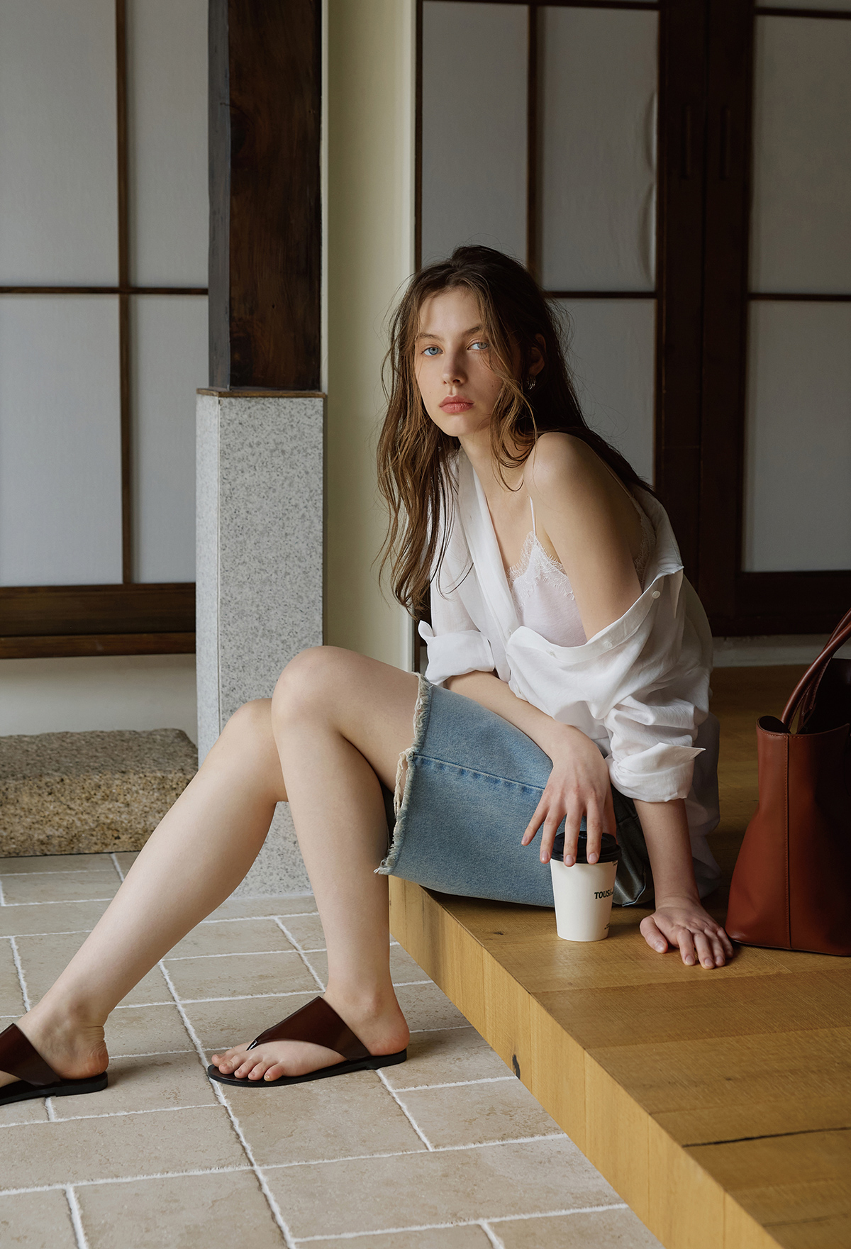 [2nd] Linen-Blend Shirt