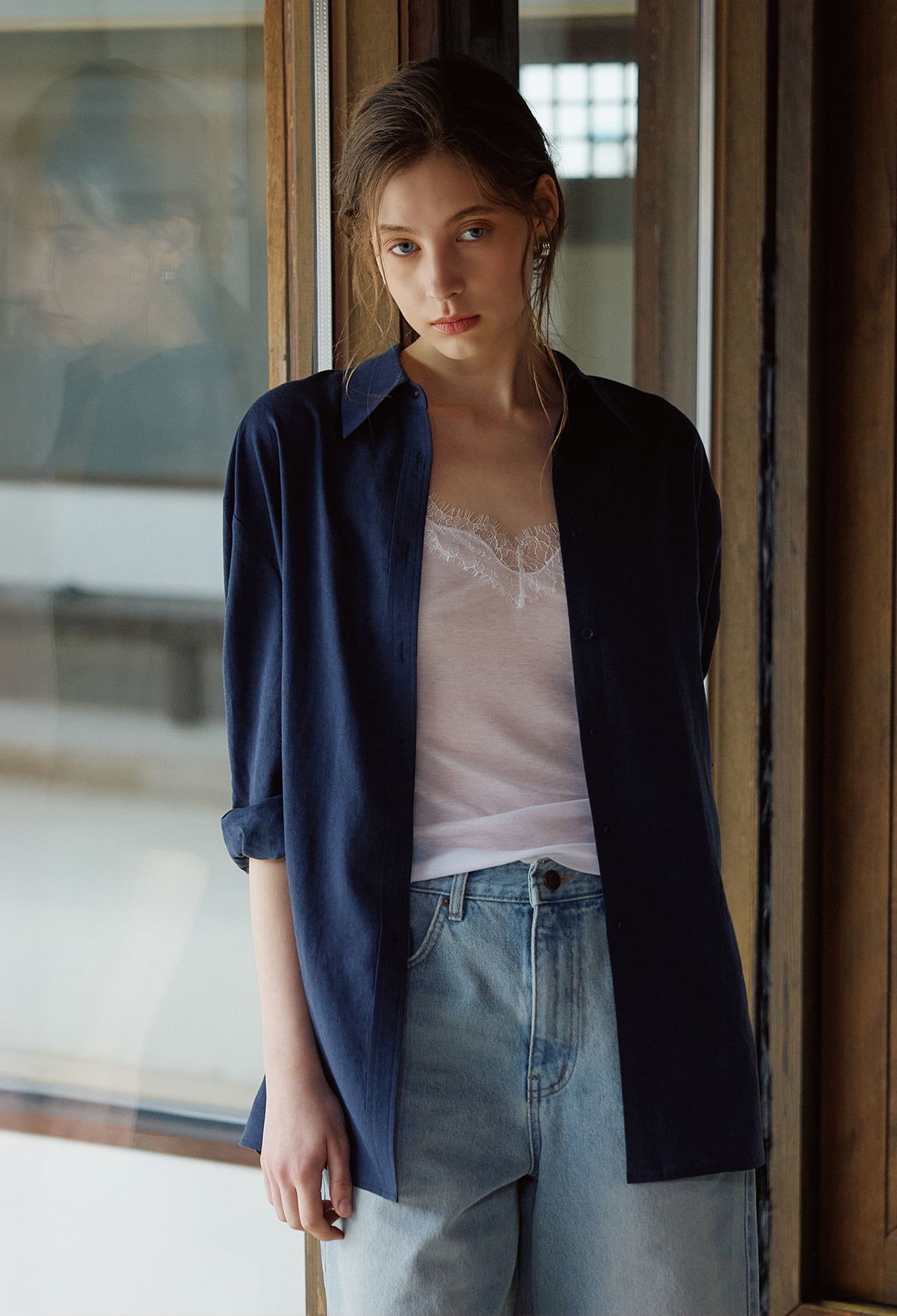 Linen-blended shirt