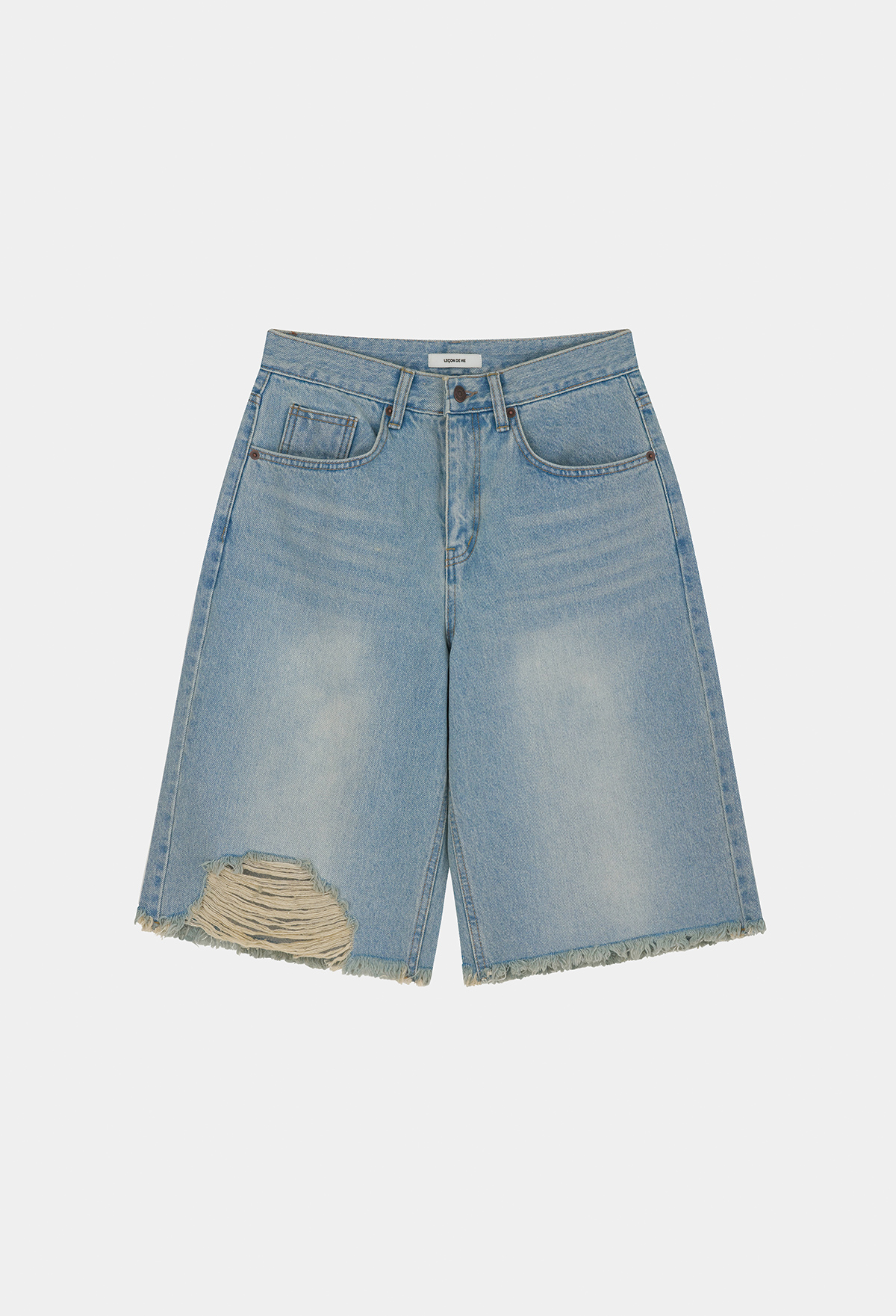 DESTROYED BERMUDA DENIM